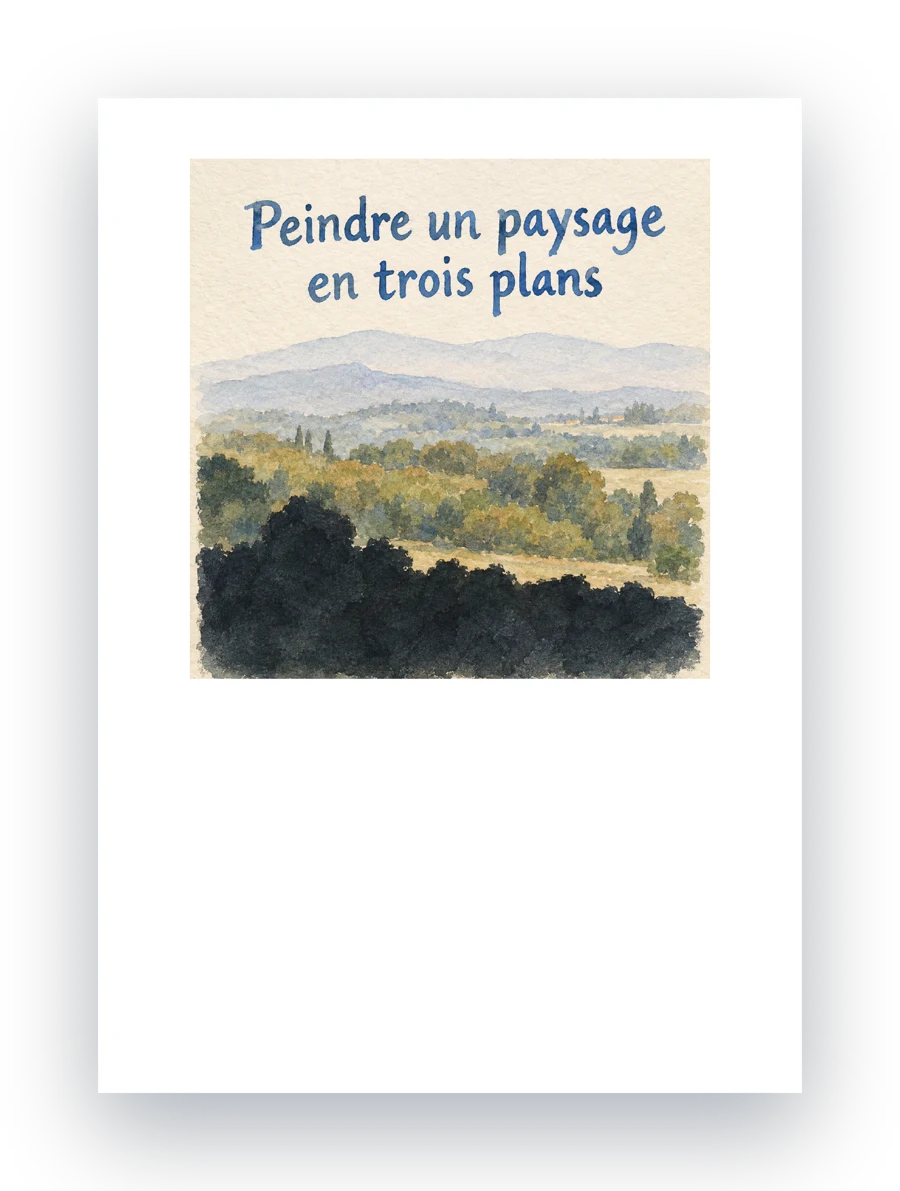 Le livre Peindre un paysage en trois plans, en 3D